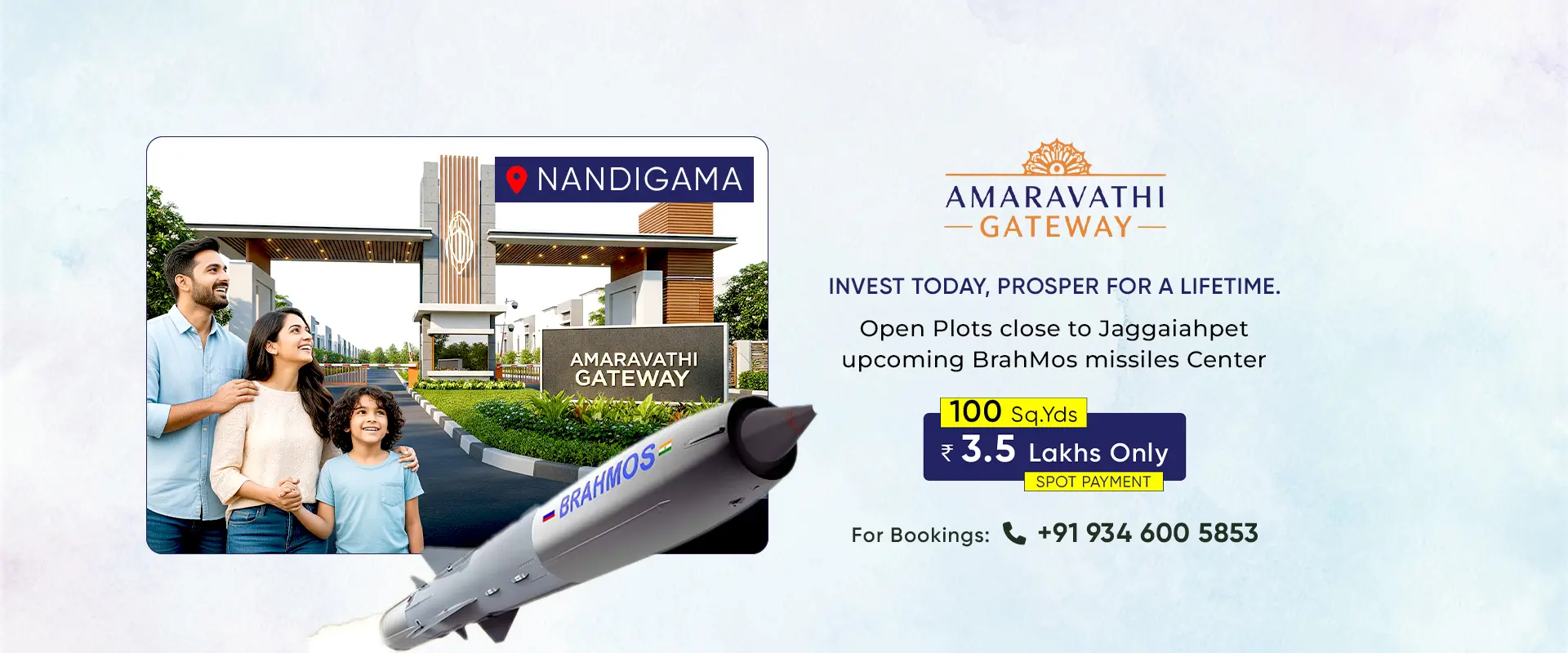 Amaravathi Gateway Nandigama - Open Plots close to Jaggaiahpet upcoming BrahMos missiles Center